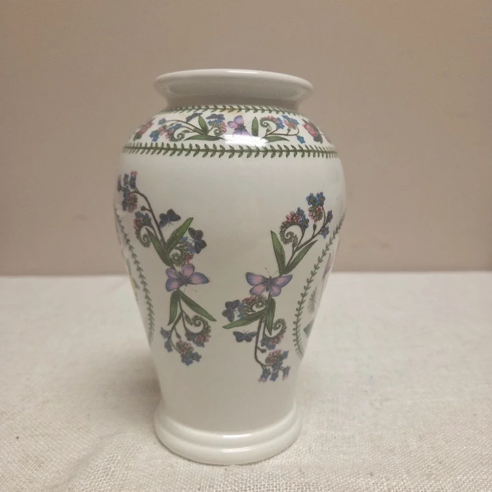 Portmeirion Vase Susan Williams-Ellis Botanical Floral 1991 England